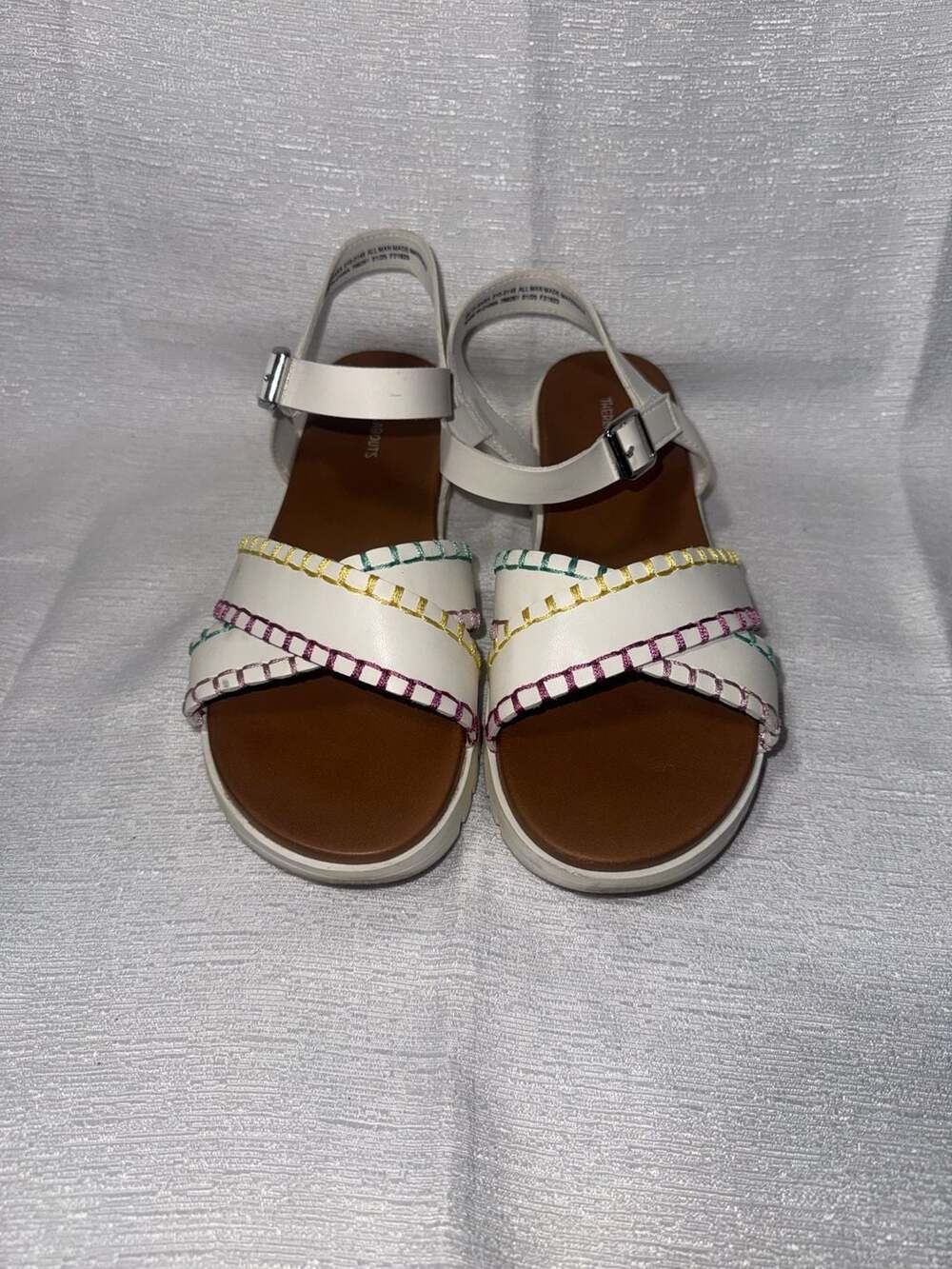 Thereabouts TH Sara Rainbow Stitch Cross Strap Sandals
